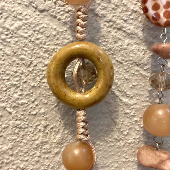 NEW! Krizia Jewelry Necklace Polished Stone & Beaded Knotted Twine 36” Slip On - Picture 6 of 8